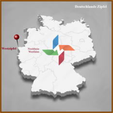 Lage des Westzipfels im Bundesland Nordrhein-Westfalen
