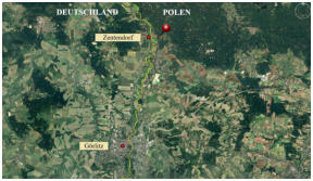 Lage des �stlichsten Landpunktes Deutschlands zur Zipfelgemeinde G�rlitz